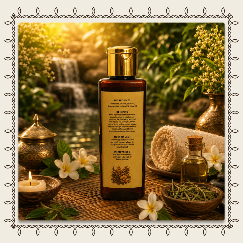 Rejuvenating Body Massage Oil for Relaxation, Stress Relief & Glowing Skin