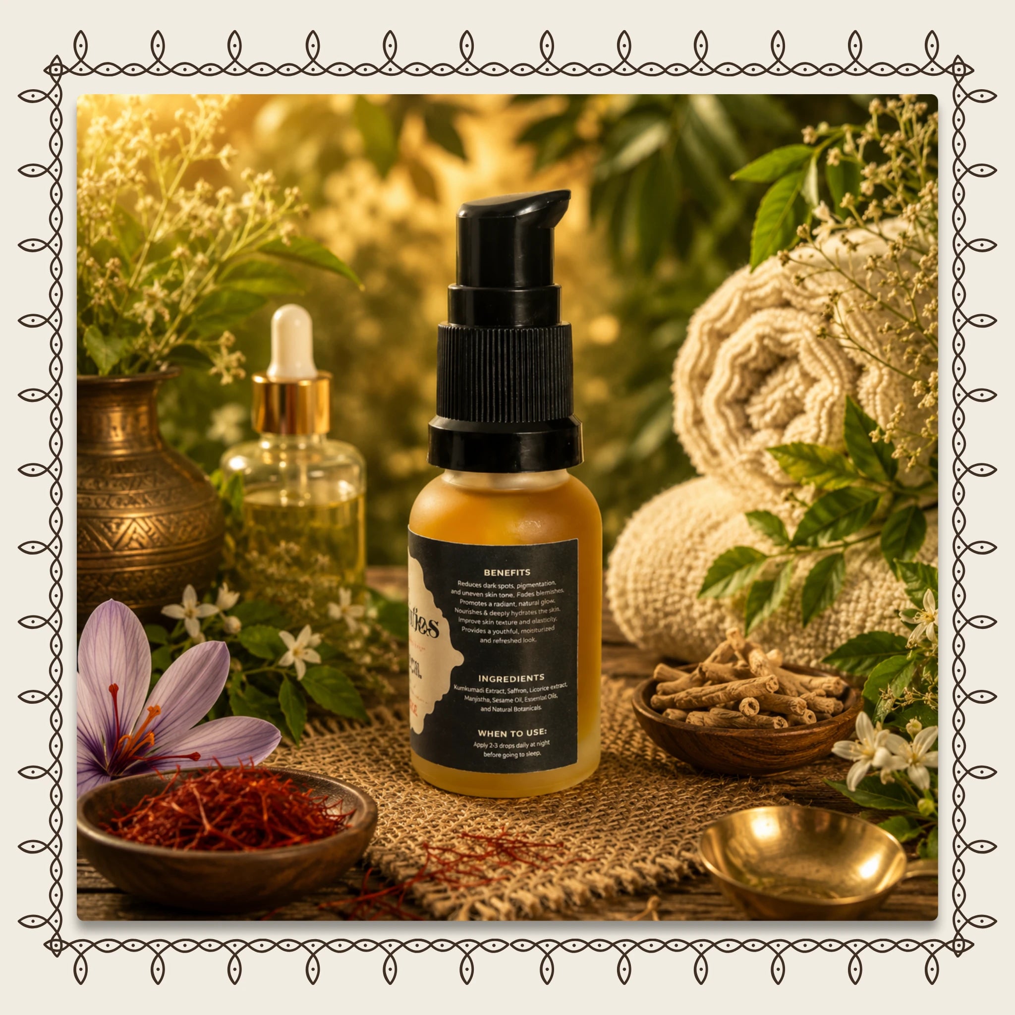 Kumkumadi Oil for Skin Brightening, Pigmentation & Anti-Aging Glow
